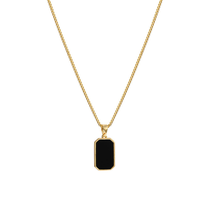 Niche Design 18K Gold Non-fading Fashion Small Black For Men Titanium Steel Necklace For Women - Global Trending