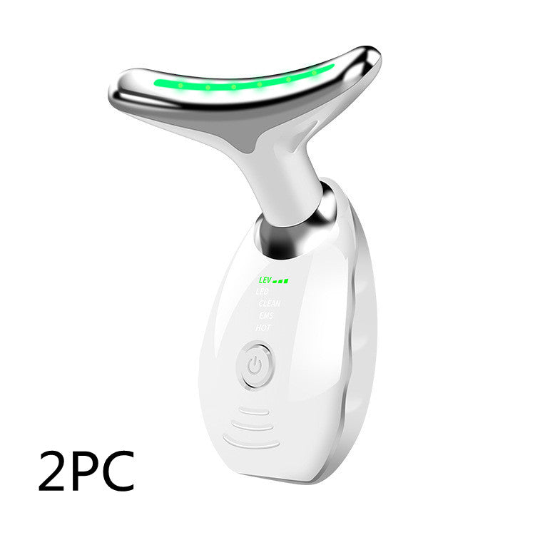 Neck Face Beauty Device Colorful LED Photon Therapy Skin Tighten Reduce Double Chin Anti Wrinkle Remove Lifting Massager - Global Trending