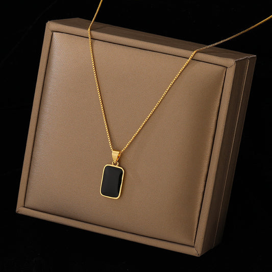 Niche Design 18K Gold Non-fading Fashion Small Black For Men Titanium Steel Necklace For Women - Global Trending
